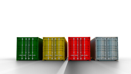 Obraz premium 4 colorful cargo containers