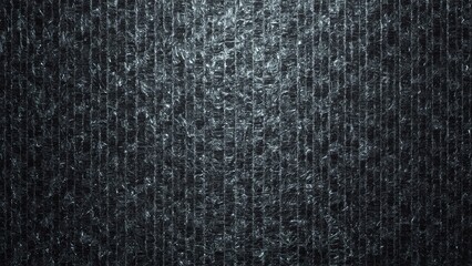 Close-up of a textured black brick wall surface.