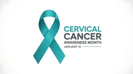 Teal ribbon for cervical cancer awareness month in january
