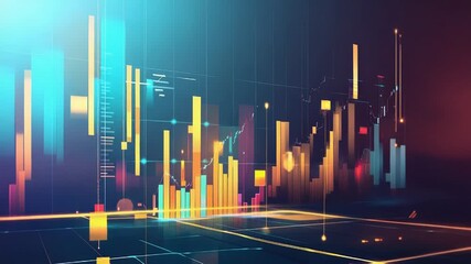 Financial data charts illustrating global stock market trading - Powered by Adobe