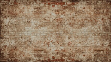 Aged brick wall background with weathered textures and uneven coloring.