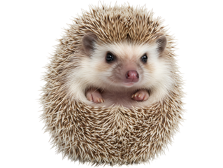 Isolated Hedgehog on a Transparent Background.