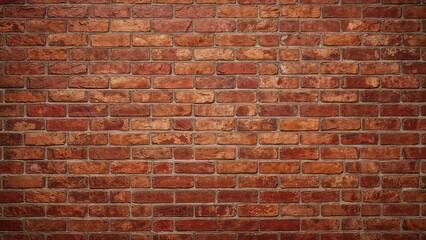 Brick wall with a reddish-brown color and textured surface.