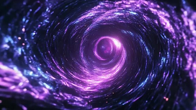 Swirling purple cosmic wormhole vortex into deep space