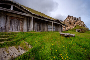 Traditional Viking Village in Vestrahorn, Stokksnes Peninsula, Iceland