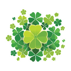Dense Cluster of Green Clover Plant Leaves Vector Illustration for Luck, Nature and St Patricks Day Graphics