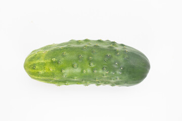 A fresh cucumber on a white background.