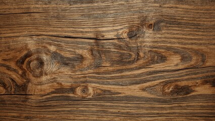 Naklejka premium Close-up of wooden surface with natural grain patterns and knots.