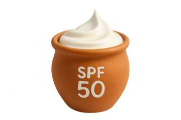 Spf 50 sunscreen cream pot preventing skin damage