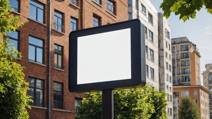 Blank outdoor advertising billboard mockup in urban city street