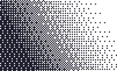 Abstract diagonal gradient halftone pattern A gradiant of black and white dots creating a textured abstract background with varying Pixelated wave shadow texture. Abstract halftone gradation pattern 