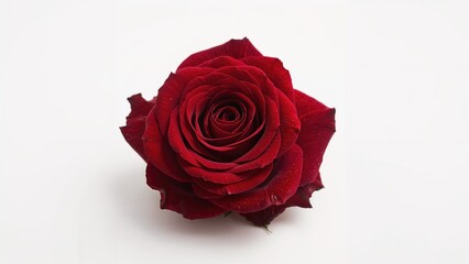 Fototapeta premium Red rose flower on white background.