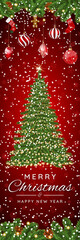 Christmas tree branches background decoration