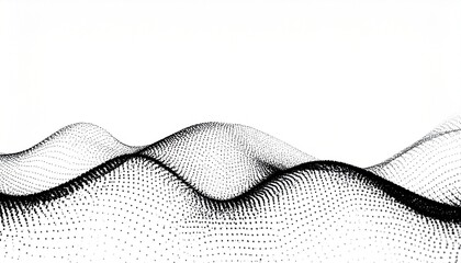 Abstract Waveform Pattern with Black Dots on White Background – Data-Inspired Fluid Motion Design