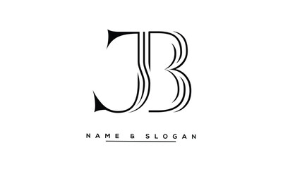 JB, BJ Abstract Letters Logo Monogram
