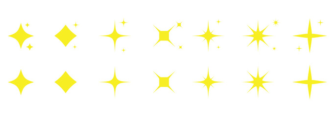 Sparkle star icon set. Twinkling stars. Sparkles, shining burst. star sparkle icon. vector collection of different stars in black color. Shine icon. AI generated star icons collection.