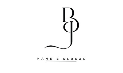 JB, BJ Abstract Letters Logo Monogram