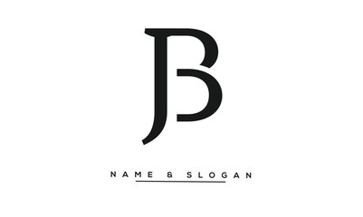 JB, BJ Abstract Letters Logo Monogram