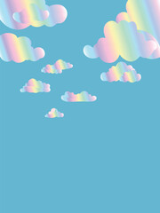 Holographic Clouds Blue Sky Background