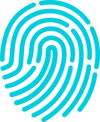 Digital Fingerprint Identity Scan, Biometric Security Technology Icon