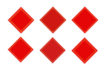 Set Chinese Red Chinese Blank Spring Couplets Vector.
Couplet In Diamond Shape element.
Lunar New Year items.
White background.