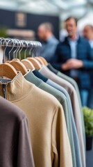 Rows of fashionable clothes in different styles are neatly hung, inviting shoppers to browse a colorful selection of fabrics and designs