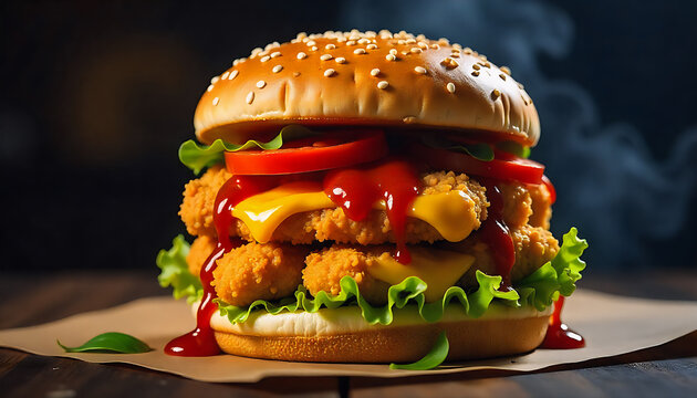 burger with nuggets , burger sauce