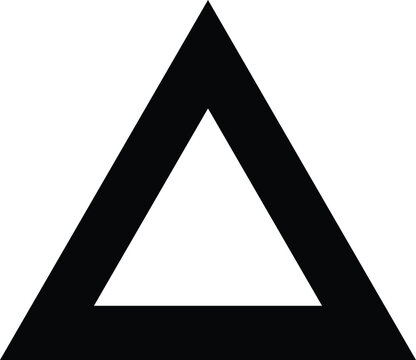 Hollow Equilateral Triangle Icon &ndash; Minimalist Black Frame on White Background