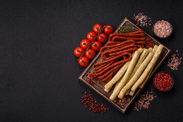 Grissini breadsticks, an Italian wheat pastry, are a great lunch snack. Grissini breadsticks