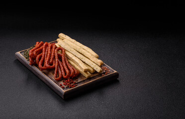 Grissini breadsticks, an Italian wheat pastry, are a great lunch snack. Grissini breadsticks