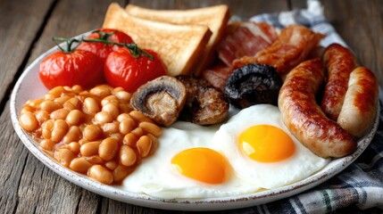 A hearty breakfast of fluffy pancakes, crispy bacon, and fresh orange juice is enjoyed at a lively outdoor dining spot in the city