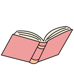 pink Open Book Illustration Simple Minimalist Reading Symbol