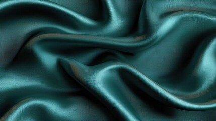 Textured green fabric folds create gentle waves and patterns, capturing light softly to enhance its warm and inviting appearance