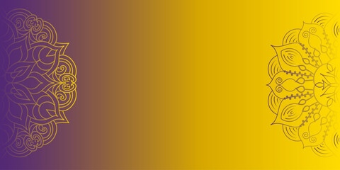 Intricate mandala design on orange and violet. Mandala background for decoration invitation, cards, logos, cover, brochure, flyer, banner. Islam, arabic, Indian, ottoman motifs © Olga