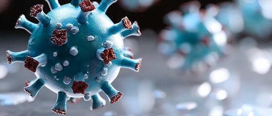 Detailed Close-Up of Virus Structure Under Microscope in Laboratory Setting