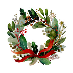 Beautiful holiday wreath watercolor Christmas card designs
