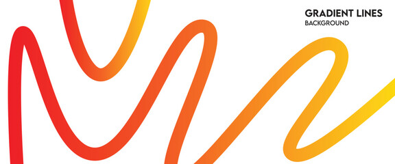 Red Orange Yellow Gradient Lines – Abstract Flowing Curves on White Background
