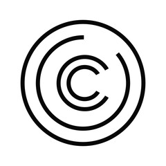 Black copyright symbol c in circle on white background vector