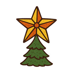 Obraz premium PNG Festive star atop tree