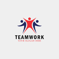 teamwork logo design vector