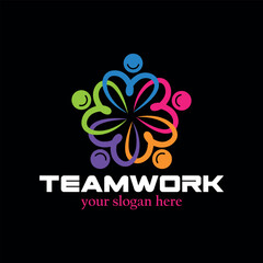 teamwork logo design vector