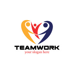 teamwork logo design vector