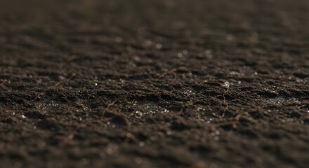 The texture of damp earth being prepared for planting.