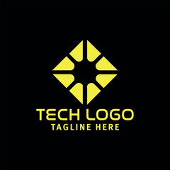 Obraz premium tech home techno logo design vector