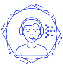 Friendly customer service representative wearing headset, ready to assist with a smile.