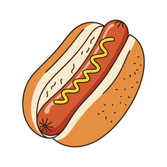simple and clean vector illustration of a hot dog