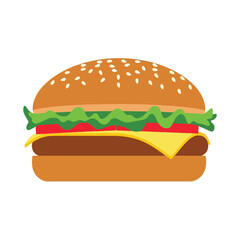 A clean vector illustration of a burger