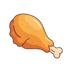 A simple and clean vector illustration of fried chicken drumstick