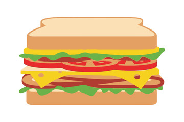 A clean illustration vector of a grilled sandwich