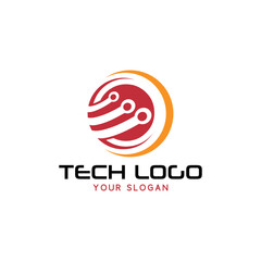tech logo design vector